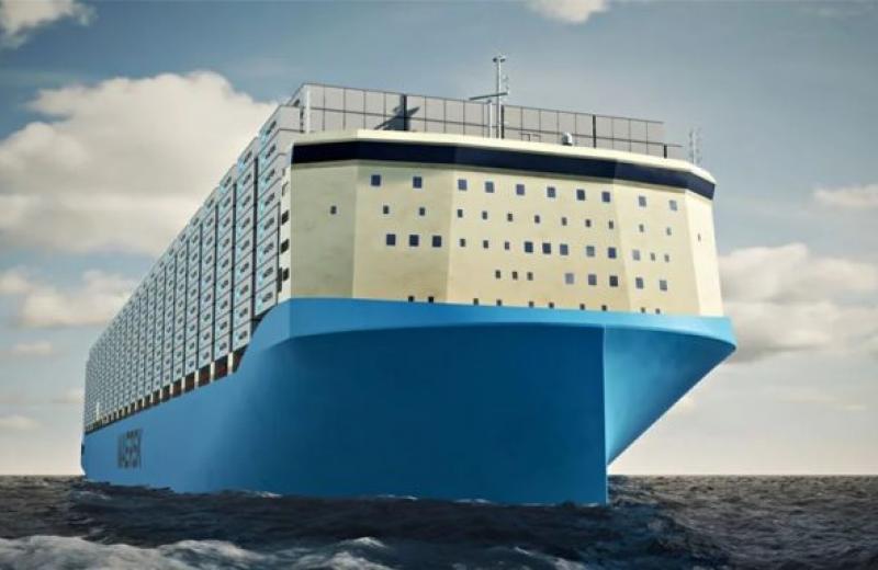 Компанія Maersk продемонструвала контейнерне судно з новим більш ефективним компонуванням