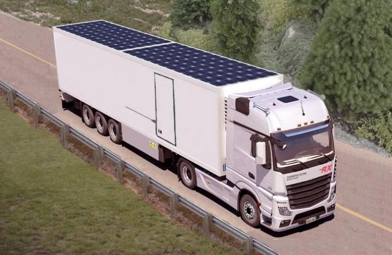 В Германии предлагают обклеивать грузовики солнечными панелями. 