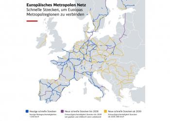 DB прогнозує будівництво 21 тис. км високошвидкісних залізниць у Європі до 2050 року