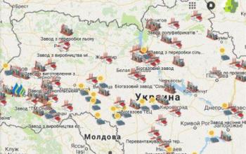Карта новых предприятий Украины